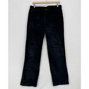 Cabo Womens Black Sueded 100% Leather Straight Leg Trouser Pants Sz 10